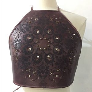 Leather halter neck top for all sizes